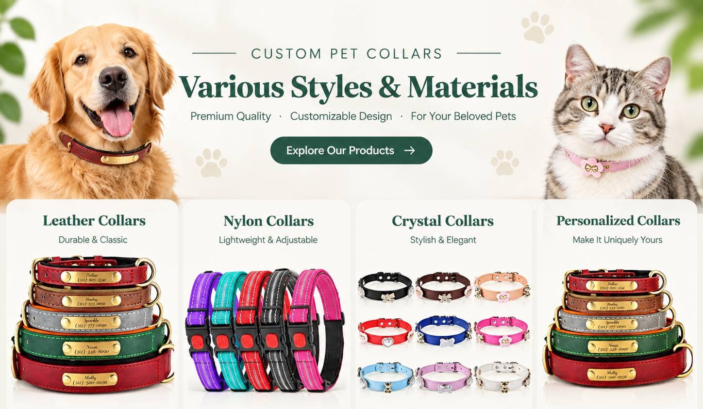 Custom dog collar product examples